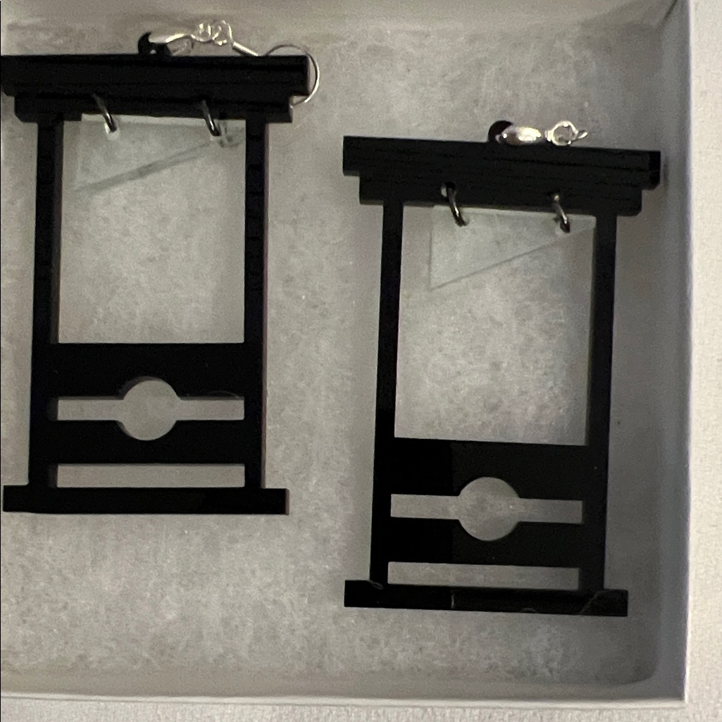 Black Guillotine Halloween Earrings